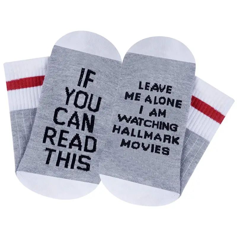 Новые носки для просмотра рождественских фильмов, если вы можете прочесть это, оставьте меня в одиночке, смотрите фильмы HALLMARK хлопковые носки унисекс подарки