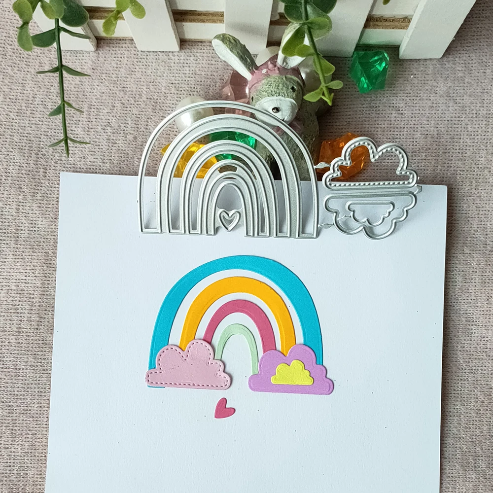 

New Rainbow Clouds metal cutting die mould scrapbook decoration embossed photo album decoration card making DIY handicrafts