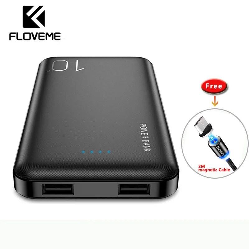FLOVEME Power Bank 10000mAh para iPhone Xiaomi batería externa cargador portátil mi Powerbank Poverbank Power Bank bateria externa movil bateria portatil cargador portatil para celular baterias externa para movil
