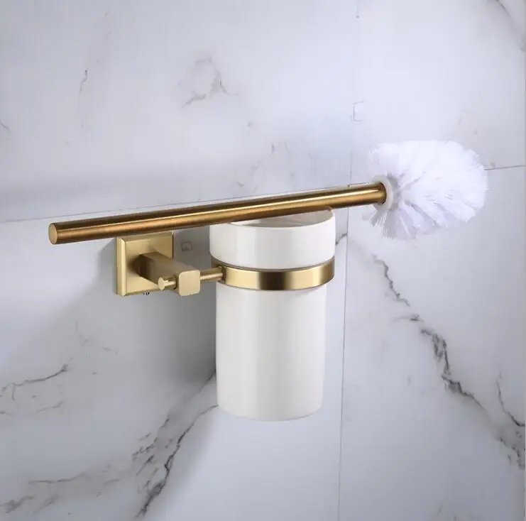 Bathroom accessories Brass Brushed Gold towel Towel rack bathroom simple hardware pendant paper towel rack toilet brush 9245K