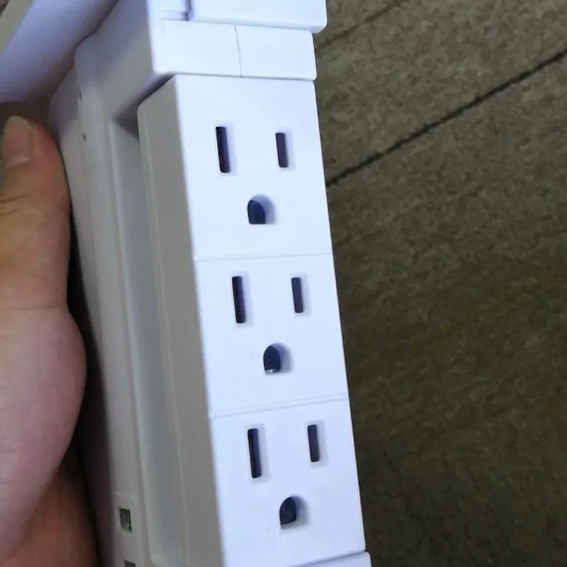 

8 Port Wall Outlet Electrical 6 Outlet Extenders 2 USB Charging Ports with Shelf MYDING