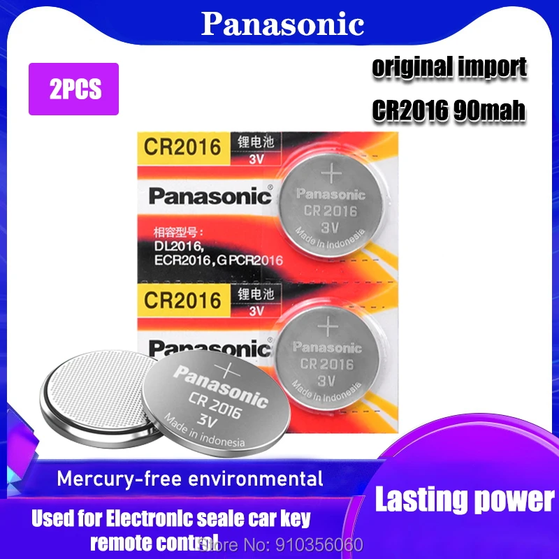 2 uds original de la marca para PANASONIC cr2016 BR2016 DL2016 LM2016 KCR2016 ECR2016 3v pila de botón de litio baterías para ver