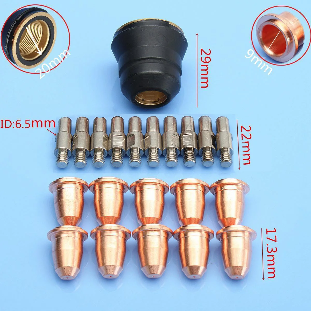 

Metal Electrodes For Trafimet Replacement for Ergocut S45 Cutting Torches 21pcs S45 Plasma