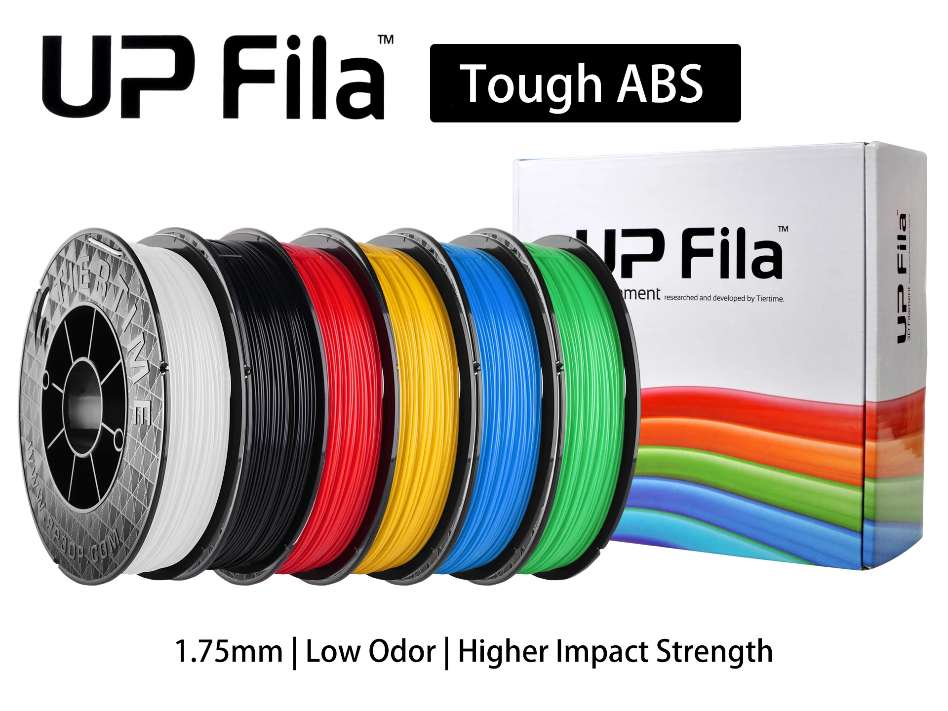 

UP Fila Tough ABS (ABS+) 3D Printer Filament, 1KG (500g×2 Spools)