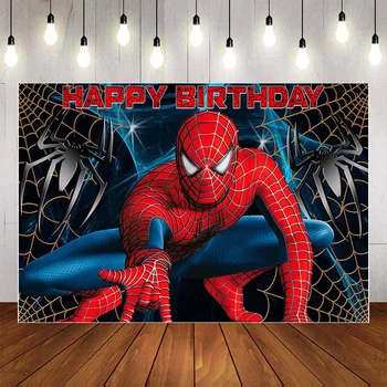 

Photography Backdrop Spiderman for Boys Children Birthday Party Photographic Photo Studio Backdrop Photo Prop