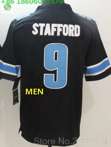 For men A+++ Качественная мужская футболка для взрослых 9 Matthew Stafford 15 Golden Tate 20 Barry Sanders Detroit - Цвет: For men