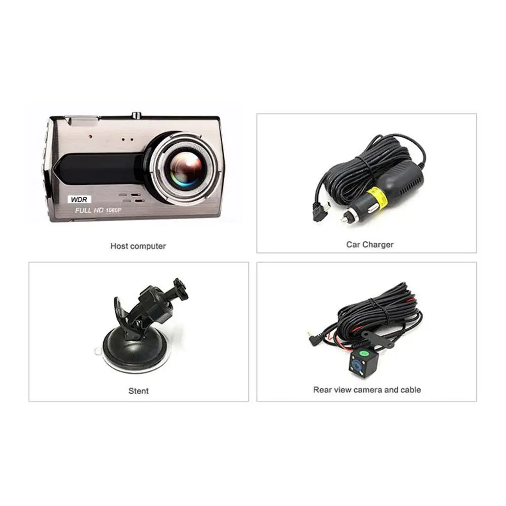 Вождения Регистраторы 4 дюйма прочный Dash Cam Водонепроницаемый Видеорегистраторы для автомобилей универсальный Автоматическое включение/выключение