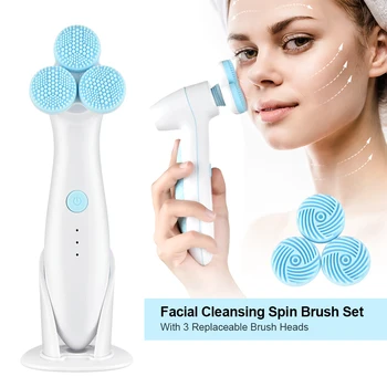 

Deep Cleaning Silicone Facial Cleanser Rotation Vibration Face Spa Lifting Electric Face Washer Exfoliating Acne Pore Cleaner