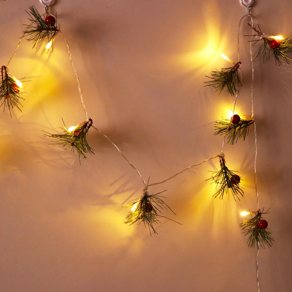Christmas Tree string lights Pine Branch Berry Light Strings Decorative Lights гирлянда новогодняя гирлянда уличная 20 LED