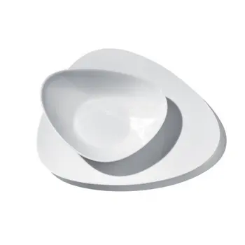 

Alessi FM10/1 Colombina Collection flat plate white porcelain, 6 Set tableware