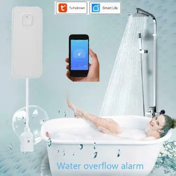 

Wireless WiFi Water leakage Detector Home Security Flood Overflow Alarm APP Notification Sensor 28TE