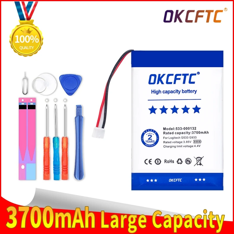 

OKCFTC 3700mah 533-000132 for Logitech G533 G933 battery G533S G933S
