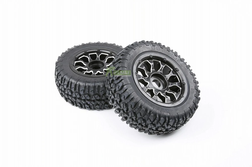 Резиновые шины с металлической ступицей колеса в сборе комплект и шины кожи набор подходит для 1/5 Losi 5ive T Rovan LT KingmotorX2 - Цвет: Metal Wheel Hub