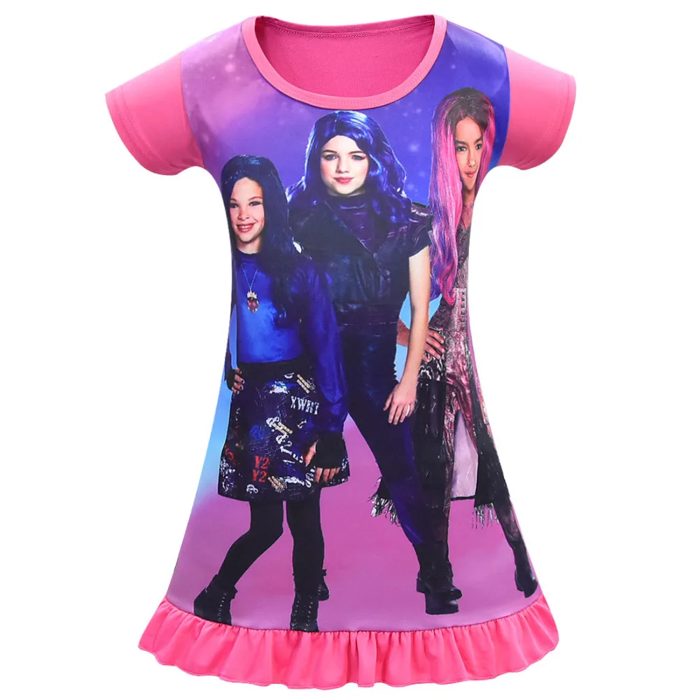 2020 Girls Kids Descendants 3 Pyjama Nightie Dress Cartoon Sleep Wear Print Nightgown Pajama Nightie Princess Nightwear Dress naruto outfits