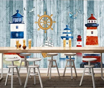 

CJSIR Custom Wallpaper Home Decor Mural Lighthouse Mediterranean Style Living Room Bedroom TV Sofa Background 3d Wallpaper