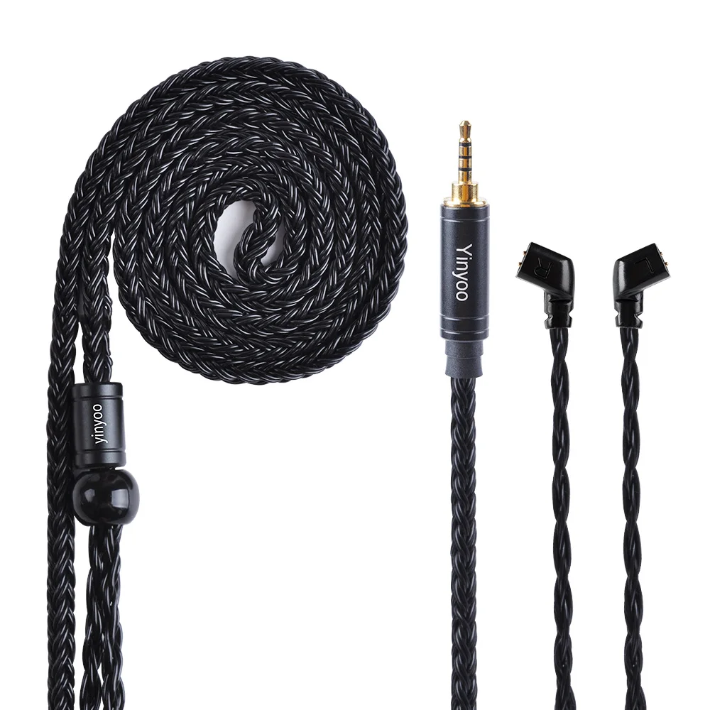 HOT! Yinyoo 16 Core Silver Plated Cable 2.5/3.5/4.4mm Balanced Cable For ZS10 PRO ZSN PRO ZST C12 V90 Blon BL-03 - Цвет: 2.5QDC