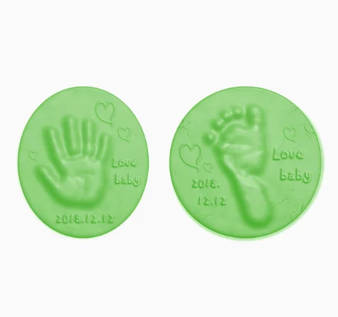 green 40 уход за ребенком воздушная рука ноги Inkpad сушка мягкая глина ребенок Handprint отпечаток ноги литье родитель-ребенок рука подушечка с чернилами для отпечатков - Цвет: green