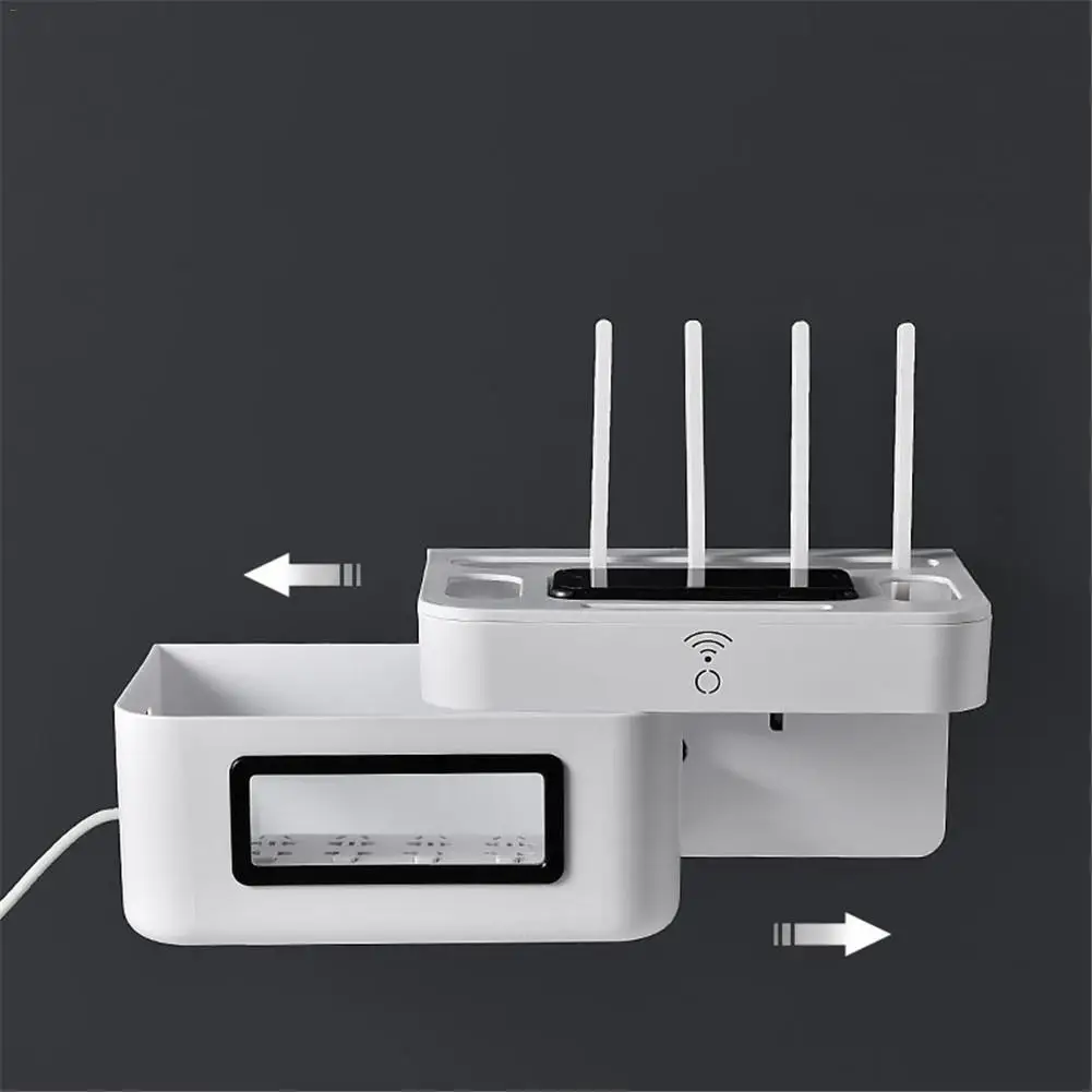 Drawer Design Wifi Router Storage Box Patch Board Socket Holder Wall Mounted Storage Organizer Cable Storage Box Home Decor