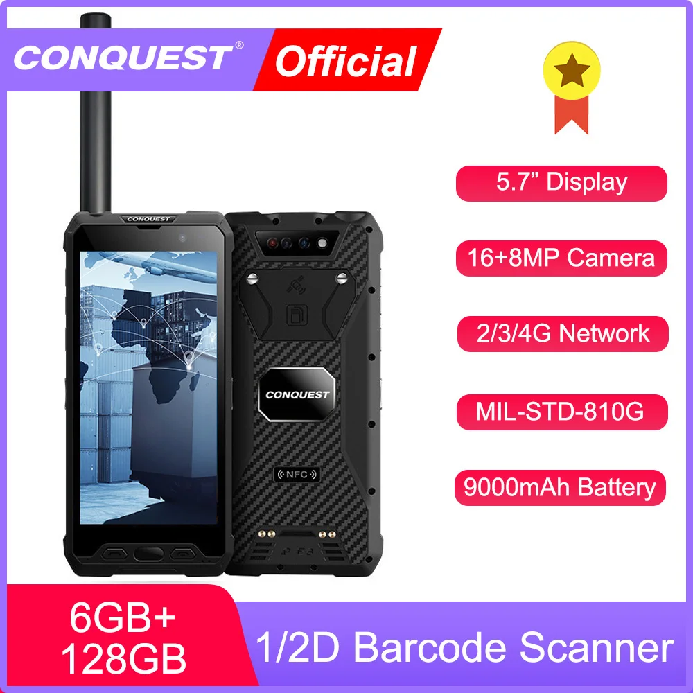 Водонепроницаемый смартфон CONQUEST S18 IP68 телефон с идентификацией по отпечатку