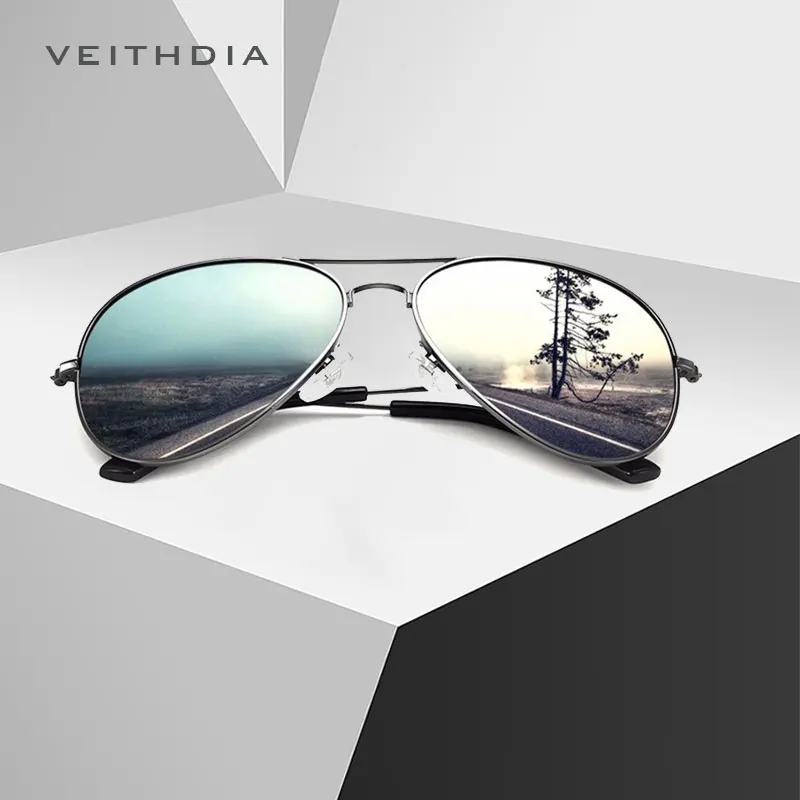 Мужские солнцезащитные очки VEITHDIA винтажные Поляризованные из сплава
