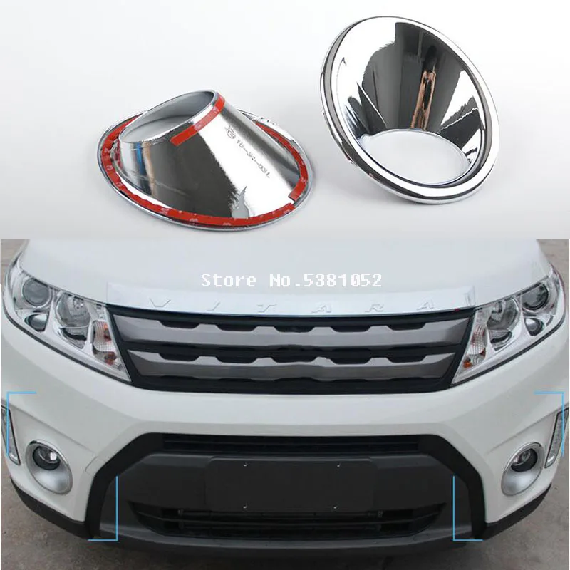 

Front Foglight Cover Abs Chrome Fog Lamp Frame Front Fog Light Cover Trim For Suzuki Vitara 2015 2016 Accessories Car Sticker