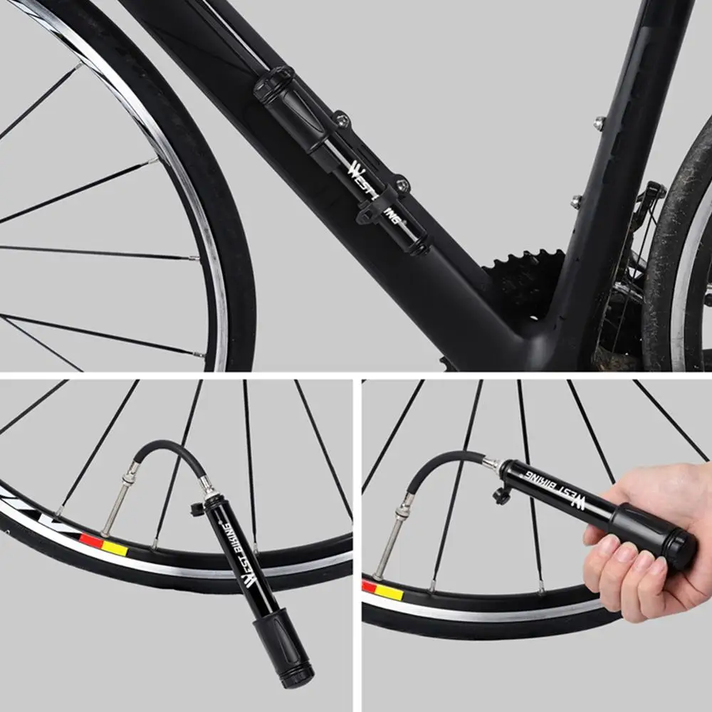 WEST BIKING мини велосипедный насос 100PSI Портативный MTB воздушный для шин со шлангом