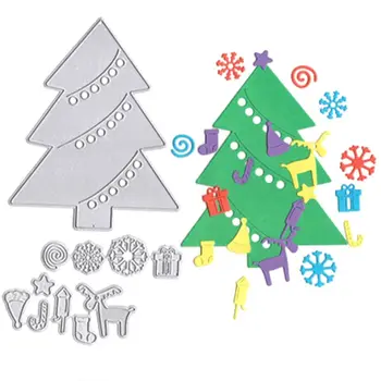 

14 pcs Christmas tree Santa bell Cutting Dies for DIY Scrapbook Tool card making