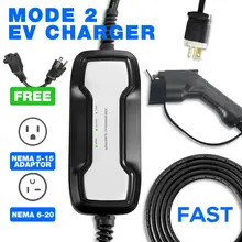 Зарядное устройство EV 16A 3,68 кВт NEMA6-20 штепсельная вилка 8 м(26 футов) Уровень 2 Портативный EVSE 220 В 110 в 5-15 адаптер для зарядки электромобиля J1772