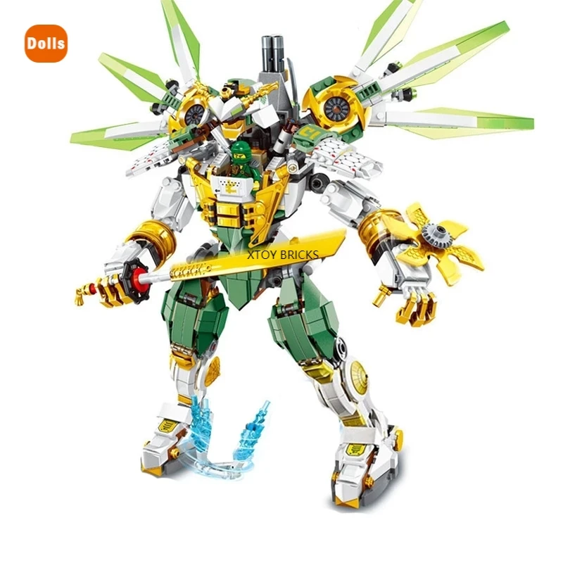 New 929pcs Ninja Lloyd Titan Mech Robot DIY Building Blocks Sets with Figures Educational Compatible Ninjagoed Toys for Children | Игрушки и