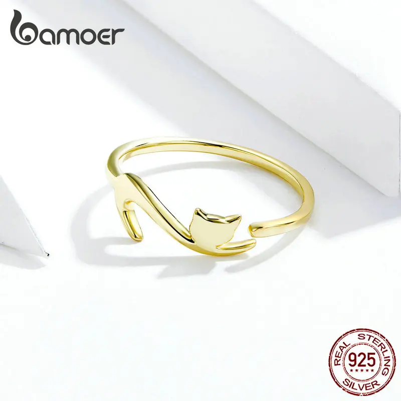 Женское кольцо с длинным хвостом BAMOER 100% 925 пробы серебряное для помолвки SCR220|ring