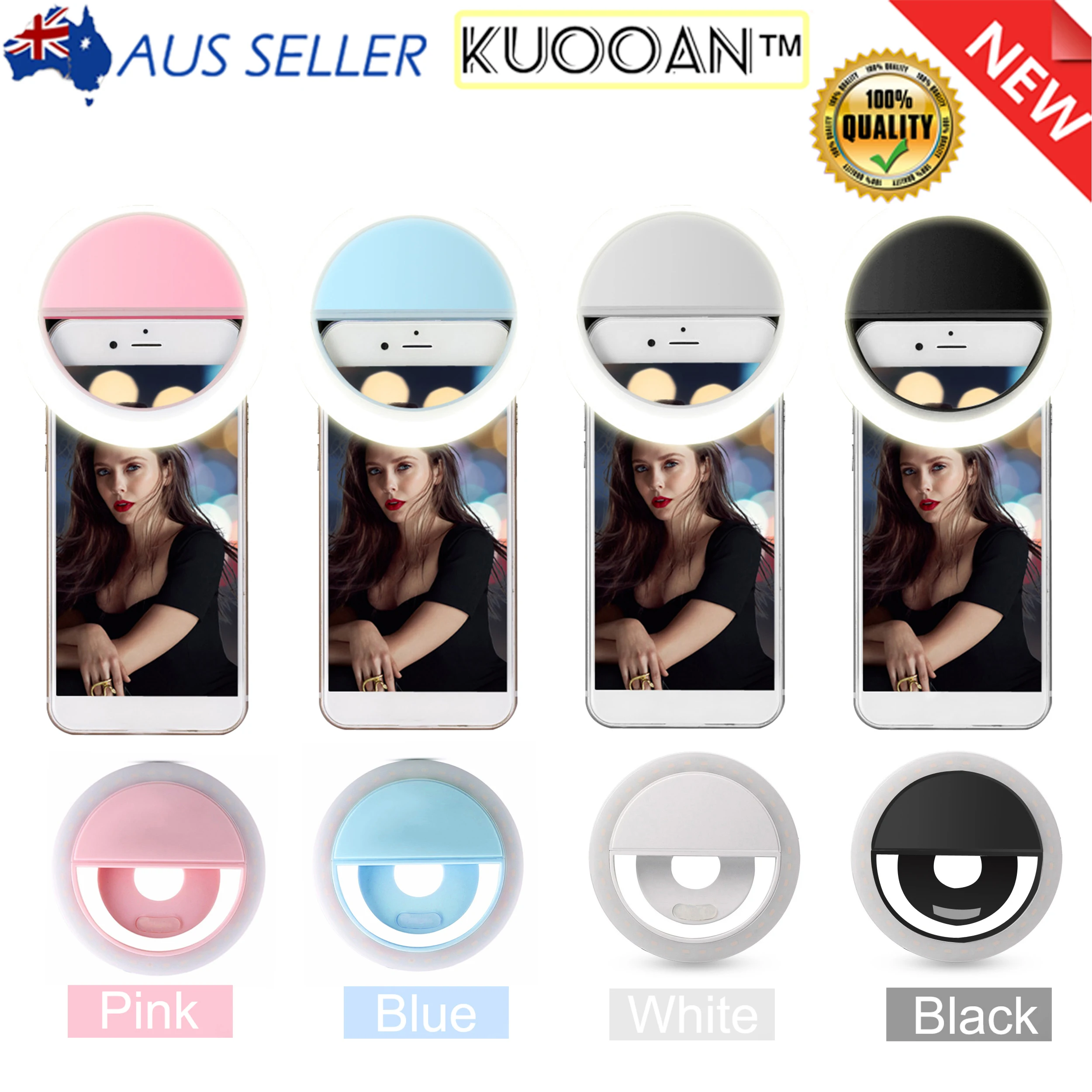 

36 LEDs Portable Rechargeable Selfie LED Flash Ring Fill Light Lamp Clip Camera For iPhone 7 8 Samsung Huawei Xiaomi With Cable