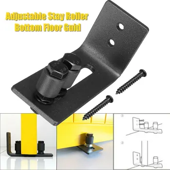 

Flat Bottom Adjustable Sliding Home With Screws Carbon Steel Heavy Duty Barn Door Floor Guide Fixing Easy Install Smooth Roller
