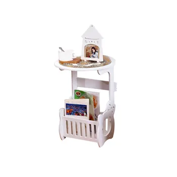 

Sofa Bed Side Table Round Bedside Laptop Mini ConerTable Computer Desk Home Bed Desk with Shelves for Living Room Decoation