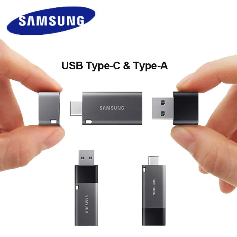 Флеш-накопитель Samsung DUO Plus USB 3,1, 32 ГБ, 64 ГБ, 128 ГБ, 256 ГБ, металлическая карта памяти типа C, флешка для смартфона, планшета, компьютера