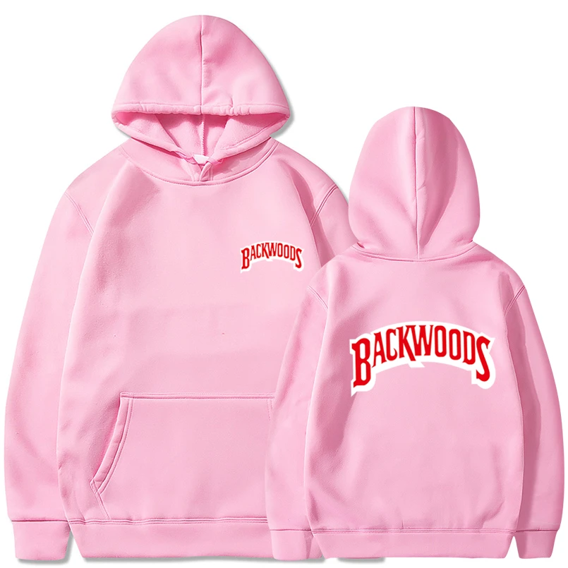 The screw thread cuff Hoodies Streetwear Backwoods Hoodie Sweatshirt Men Fashion autumn winter Hip Hop hoodie pullover - Цвет: WM56-57 Pink