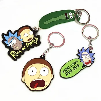 

Rick and Morty Pickle Keychain Funny Anime Keychain Keyring Pendants Cosplay Costume Accessory Ornament Decor Key Ring Kids Gift