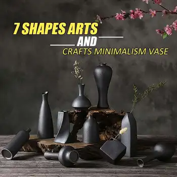 

Classic Black Porcelain Flower Vase Ceramic Arts And Crafts Home Office Tabletop Decoration Art Crafts Style DIY Vase Gift