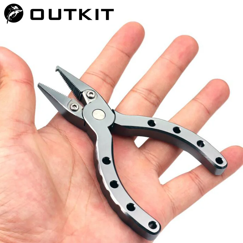 OUTKIT Mini Portable Aluminum Alloy Lure Fishing Pliers Braid Cutter Split  Ring Pliers Hook Remover Outdoor Fishing Tackle Tool