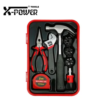 Online X-power 23pcs Hand Tool Set Household Screwdriver Hammer Wrench Plier Tapeline Kit Screw Driver Bits Tool Parts For Home Use DIY