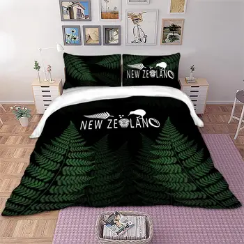 

Green Leaf Bedding Set New zealand Duvet Cover Queen Sizes Home Textiles 3pcs Dropship