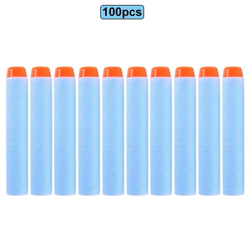 100pcs Light Blue 100 шт для пуль Nerf EVA Мягкая полая головка 7,2 см заправка пули дротики для Nerf аксессуары для игрушечного пистолета для Nerf бластеров - Цвет: 100pcs Light Blue