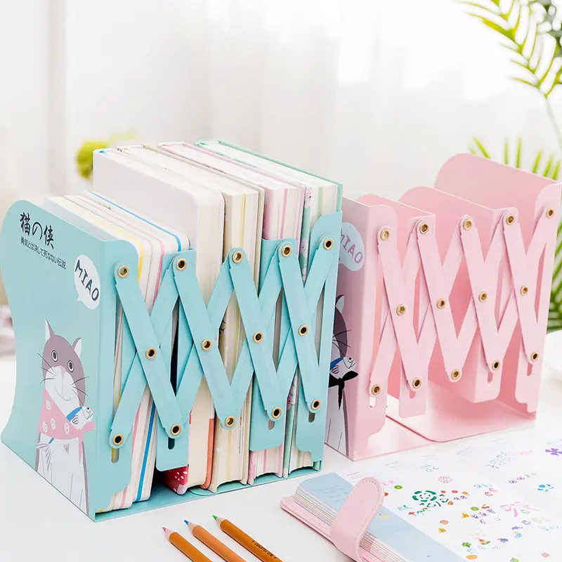 

New Sailor Moon Foldable Stretch Bookend Books Holder Anime Action Figure Iron Reading Bookshelf Bracket for Home Desktop Decor