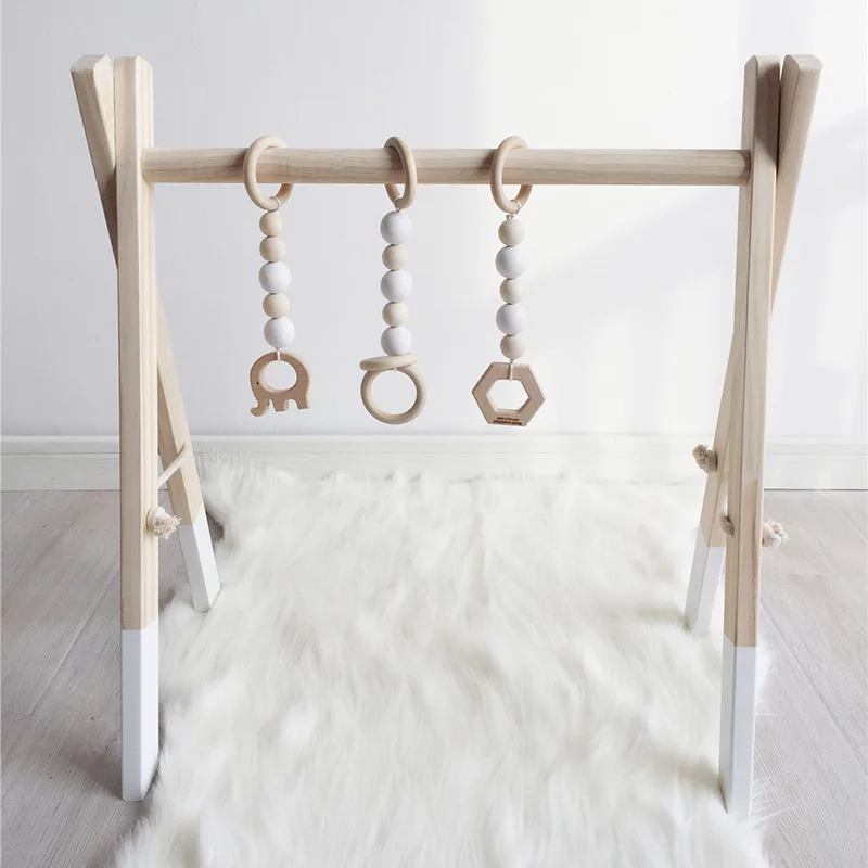Baby Activity Gym Toy Nordic Baby Room Decor Play Gym Toy Wooden Nursery Sensory Gift Infant Accessories Photography Props