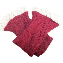 Новые женские кружевные вязаные гетры, вязаные зимние носки с манжетами