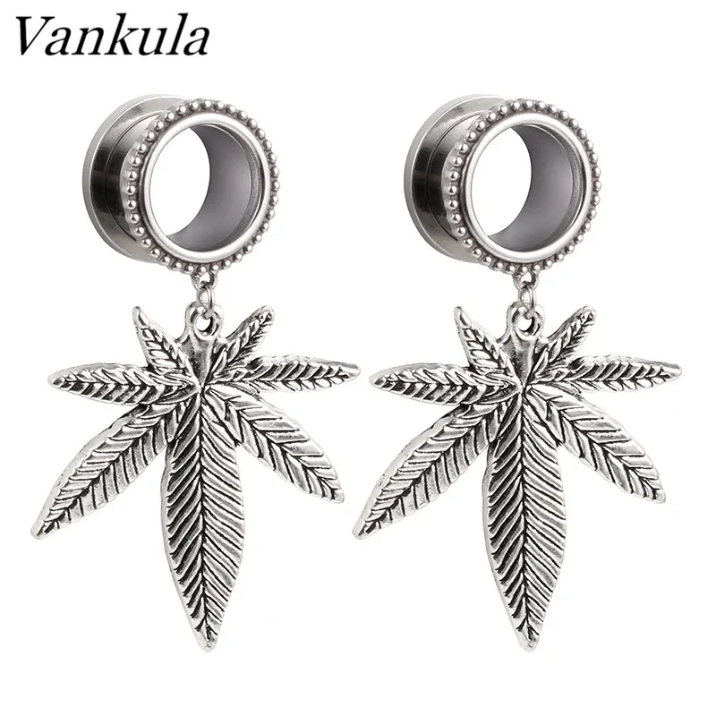 Vankula 2 шт. 316L Нержавеющая сталь Ушные Тоннели Tunnles висячие серьги подарок Для женщин ювелирные украшения для пирсинга Плаги для ушей - Окраска металла: 2