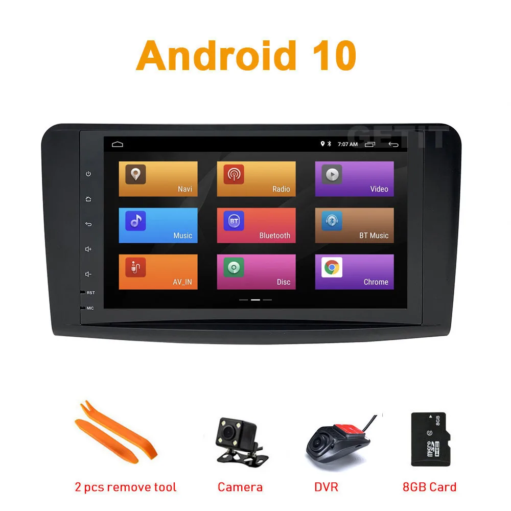 9 дюймов Android 10 Автомобильный мультимедийный Радио Стерео GPS для Mercedes Benz ML GL W164 ML350