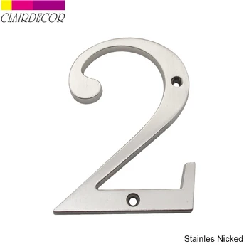

4 in Sold Zinc Modern House Number Hotel Home Door Number Outdoor Address Plaque Zinc Alloy Number for House Address Sign #2