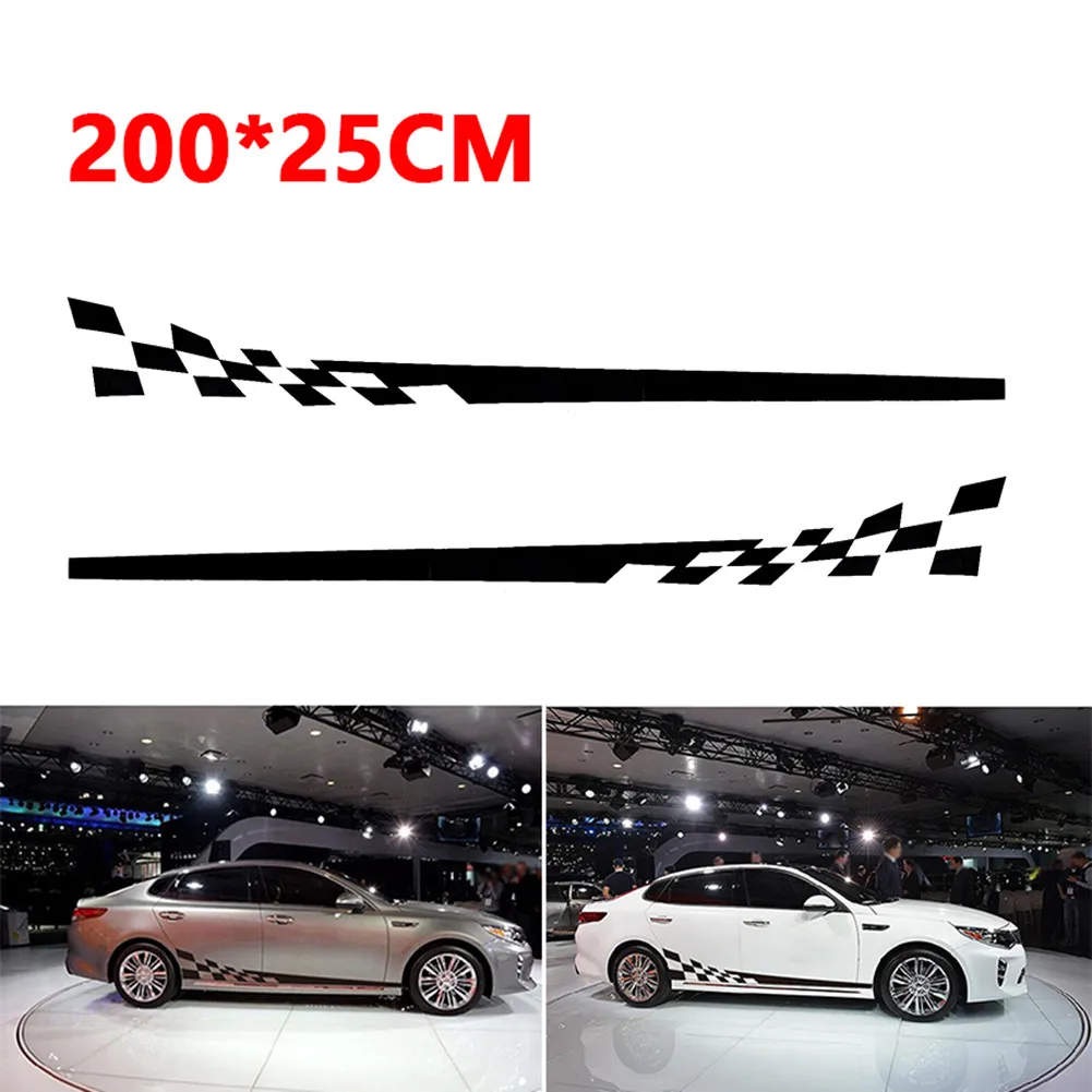 2 шт. универсальная черная Автомобильная боковая полоса для тела гоночная гонка