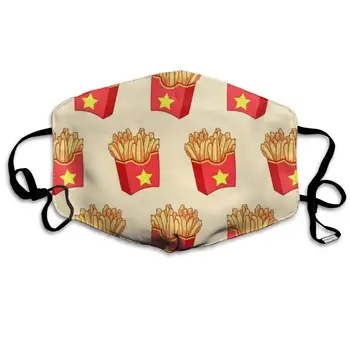 

French Fries Unisex Mask Indoor Outdoor Cycling Camping Travel Windproof Sun Anti Dust Mask Mouth with Adjustable Ear Loops