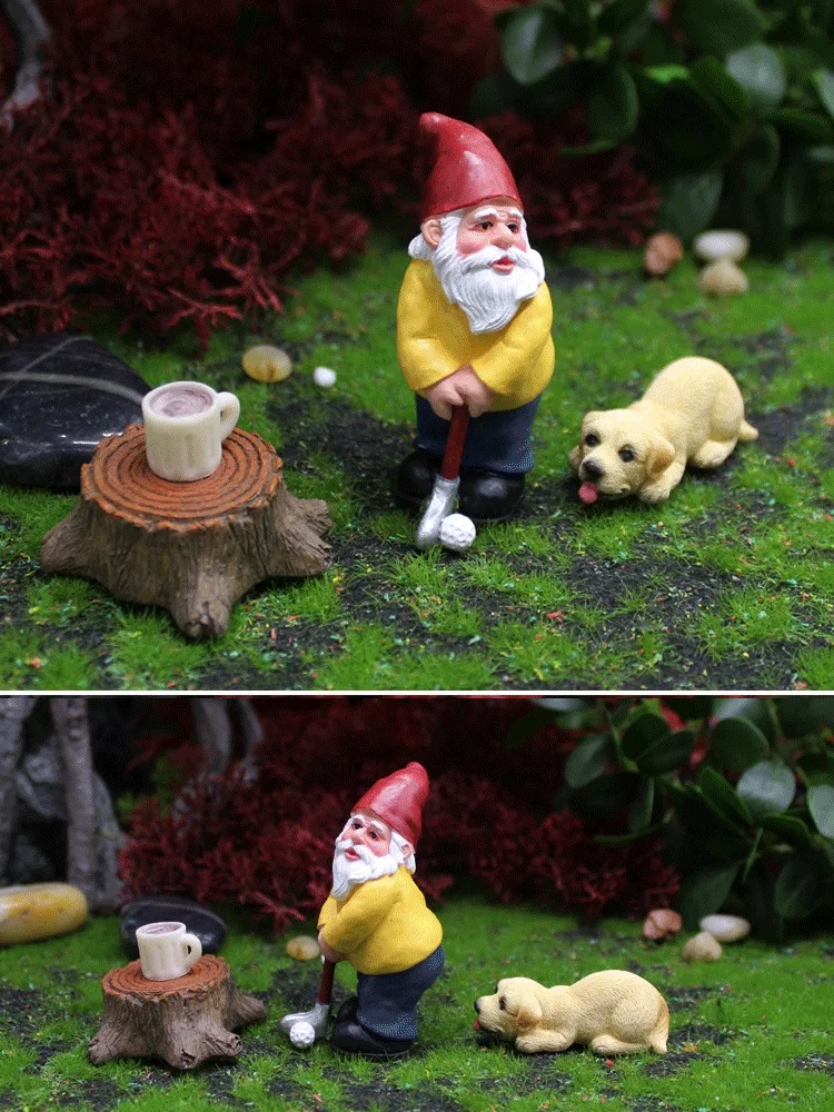 Miniature Fairy Garden Gnomes Figurines Set Resin Animals Mini